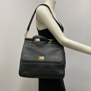 Dolce & Gabbana  Blk Leather Bag Miss Sicily Large
